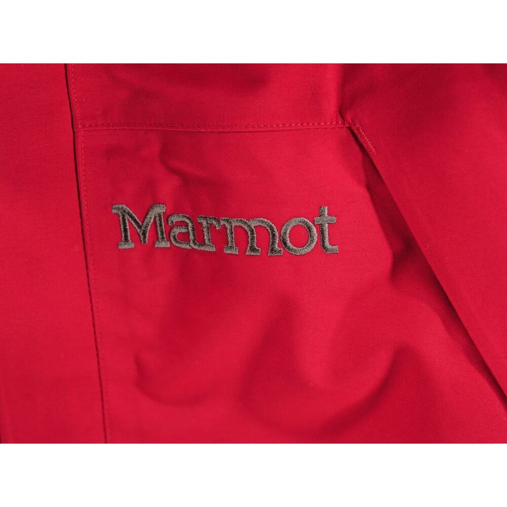 Marmot Jacket Mens Medium Red Grey Gore-Tex Performance Shell Waterproof Hooded - Picture 4 of 16